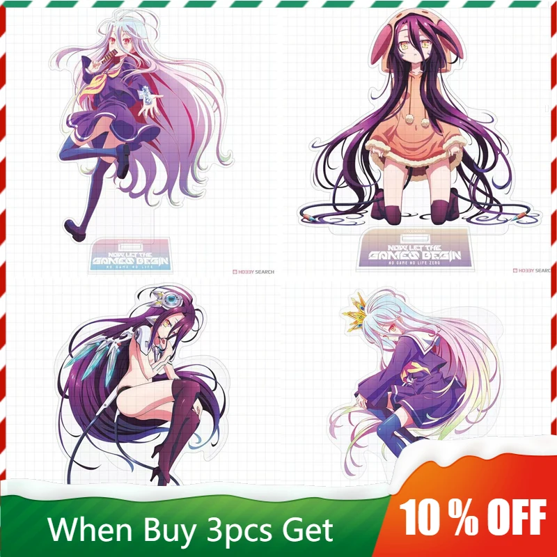 

No Game No Life Anime Peripherals Shiro Figure Acrylic Stand Casual Wear Schwi Dola Figurine Standing Plate Collectible Toys