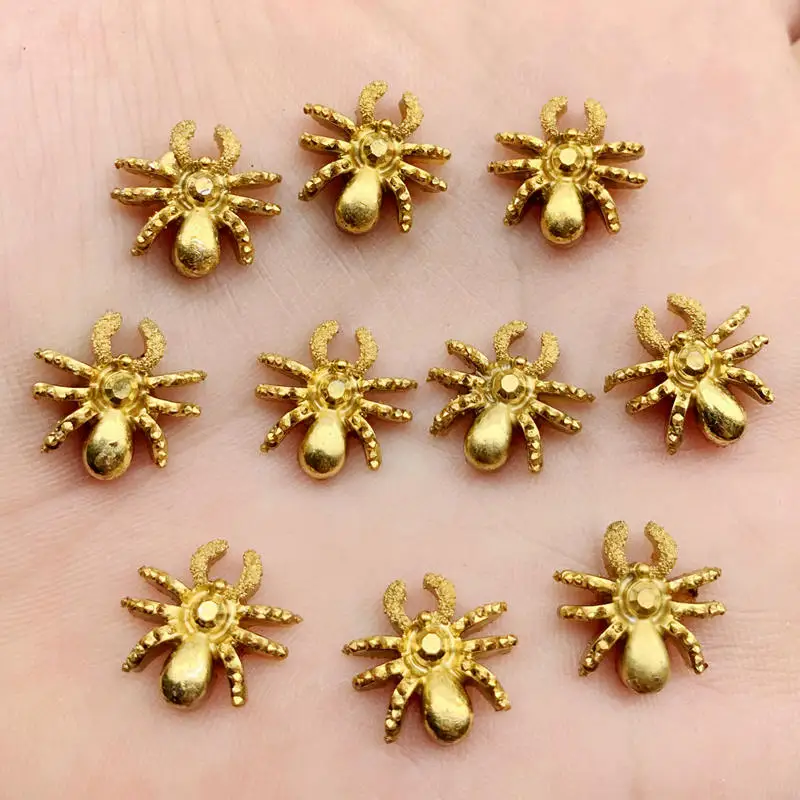 60pcs Animal Art Designs Spider Jewelry Charms DIY Halloween Decorations Accessories 13mm-B58