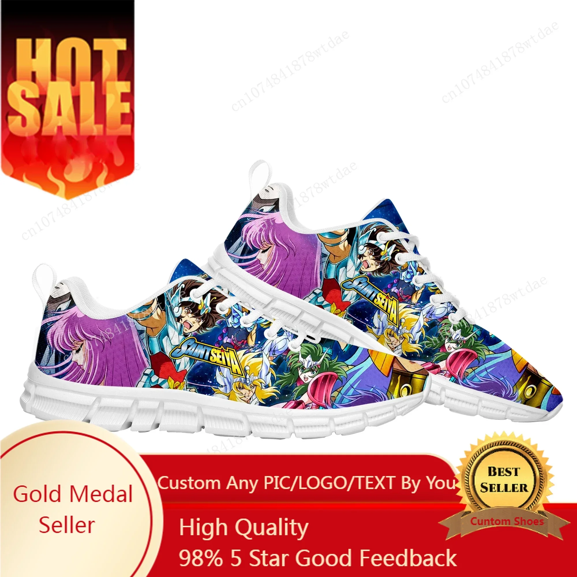 Saint Seiya Sports Shoes Mens Womens Teenager Kids Children Sneakers High Quality Anime Cartoon Manga Comics Sneaker Custom Shoe