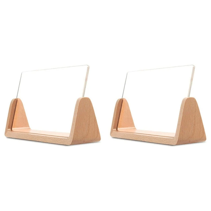 U-Shaped Moldura Acrílica, Madeira Maciça Criativa, Home Desk Decoração, Escritório, Quarto, Sala de estar, Café, 2 Pcs