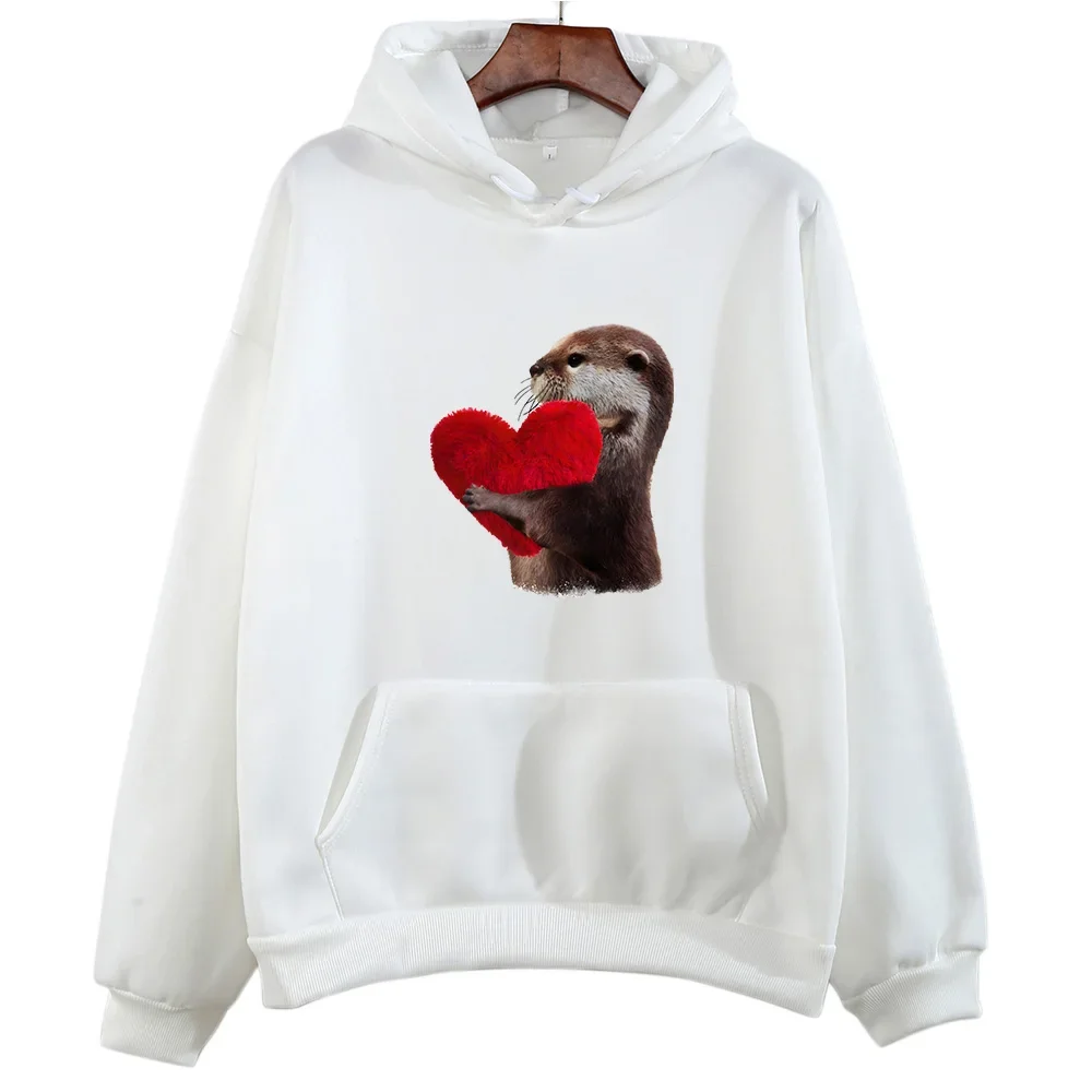 Otters Printed Hoodie High Quality Fleece Sweatshirts Women/men Kawaii Hoody Autumn Winter Trendy Sweatwear New Anime Clothes