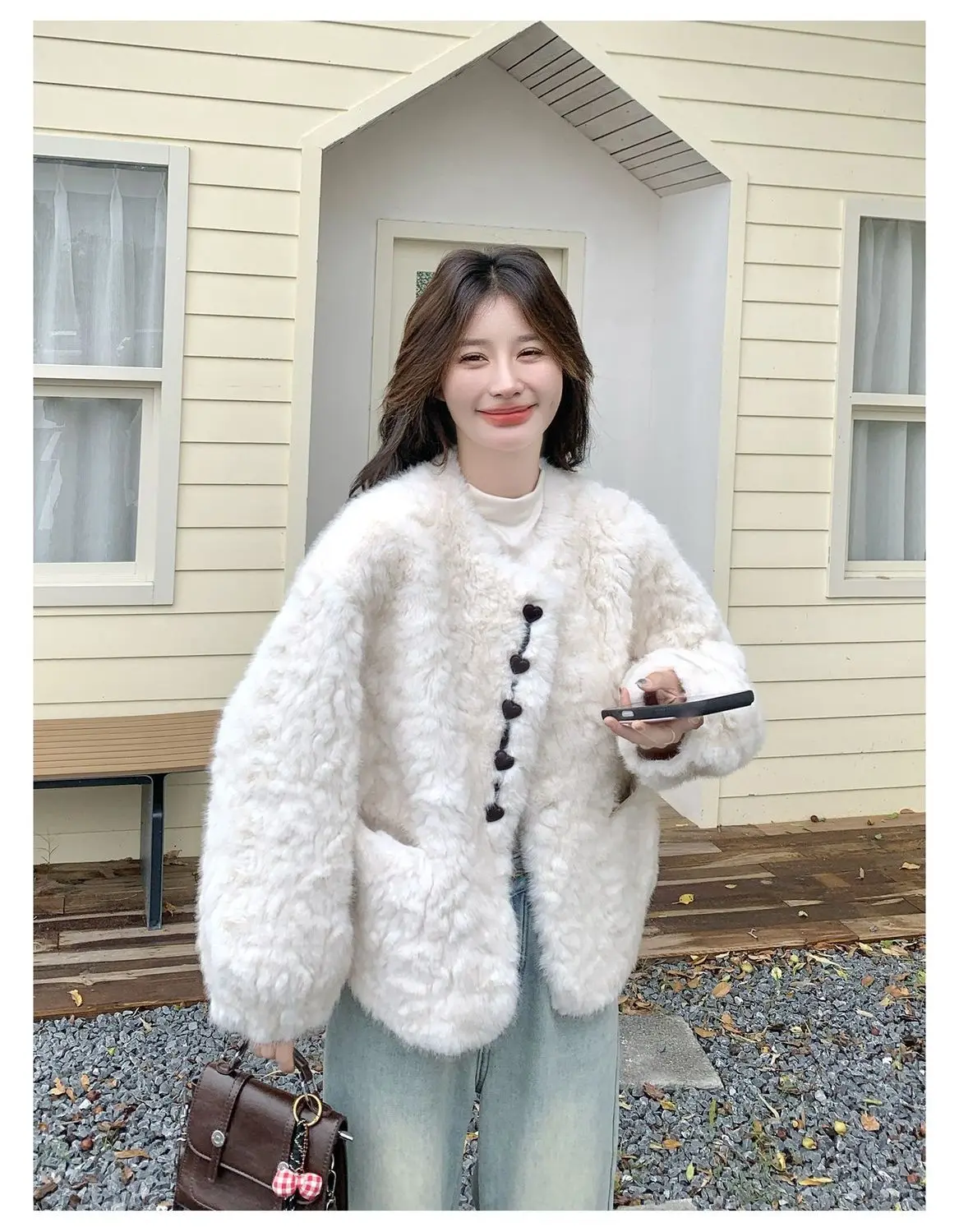 Manteaux verts en fausse fourrure pour femmes, capuche amincissante, tendance, motif tacheté, manches debout, longueur bouffante légère, capuche Raglan