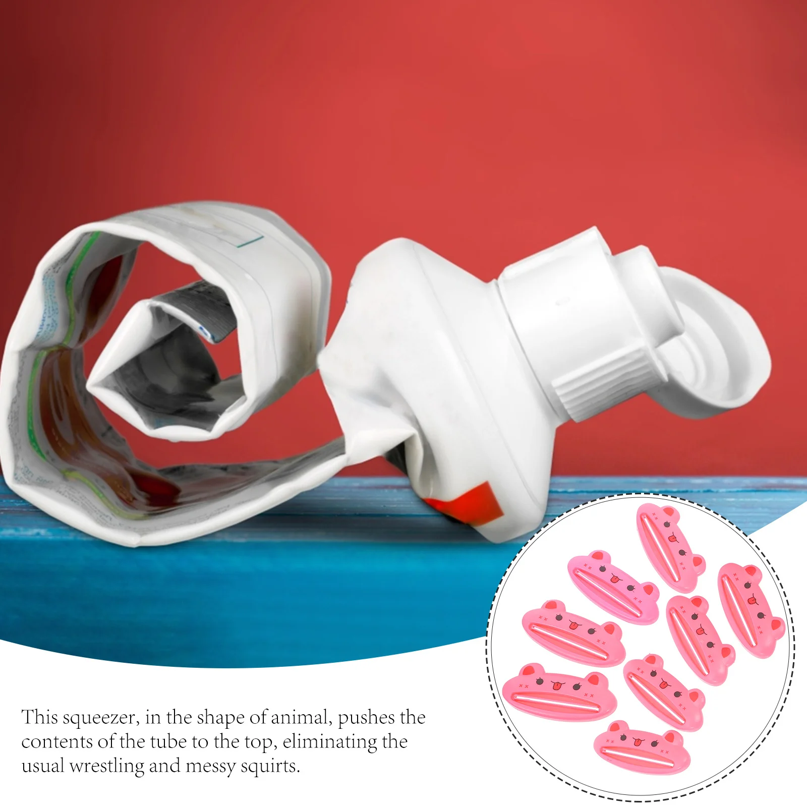 

8Pcs Manual Toothpaste Squeezer Cartoon Animal Shape Easy Squeeze Tube Extruder Reusable Toothpaste Dispenser for Facial