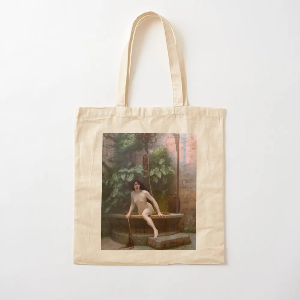 TRUTH COMING OUT OF HER WELL TO SHAME MANKIND - JEAN-LEON GEROME Tote Bag bag luxury women custom bags Canvas Tote Bag