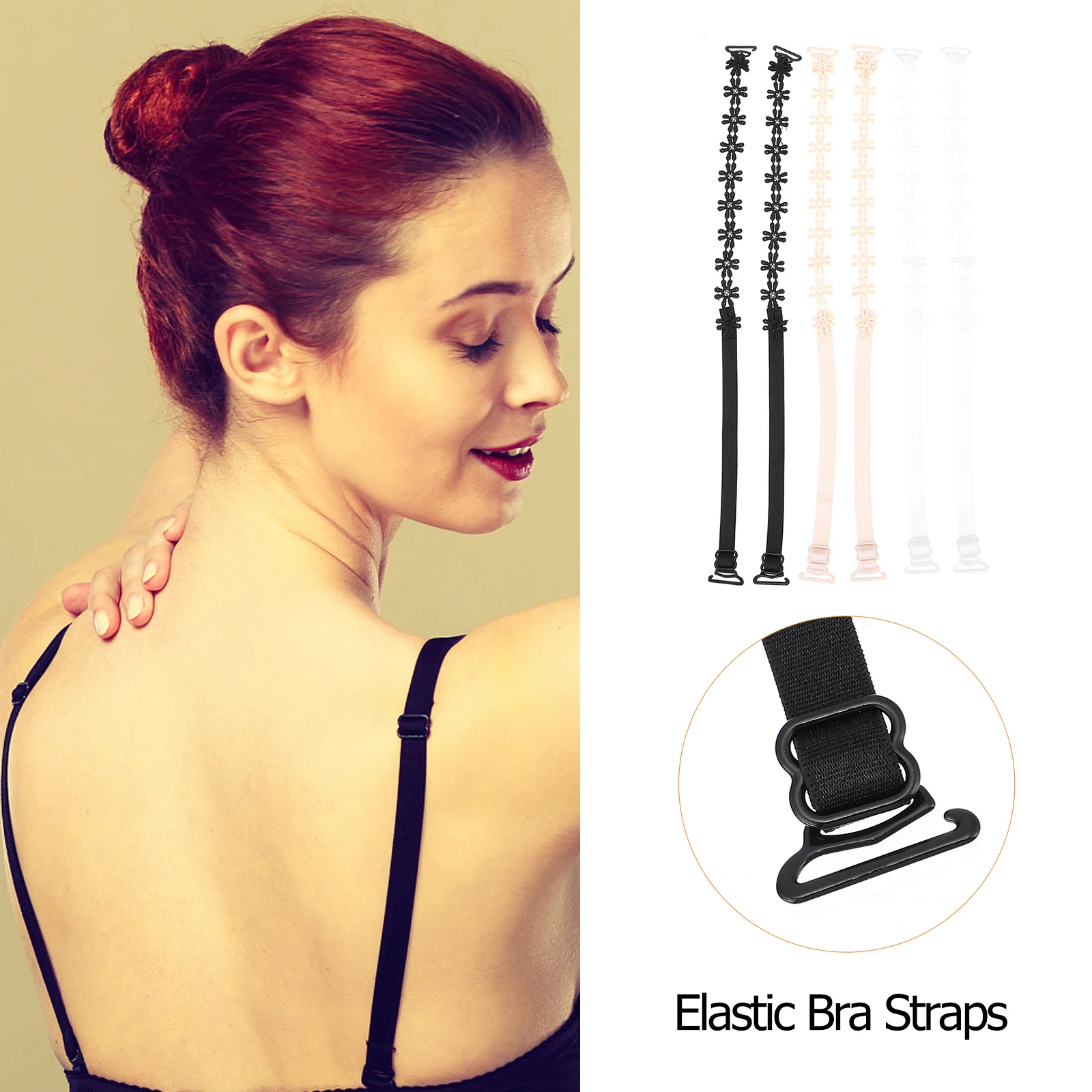 

3Pairs Lace Flower Bra Shoulder Straps Non-Slip Underwear Slings Replacement Anti-Slip Accessories Underwear Shoulder Strap