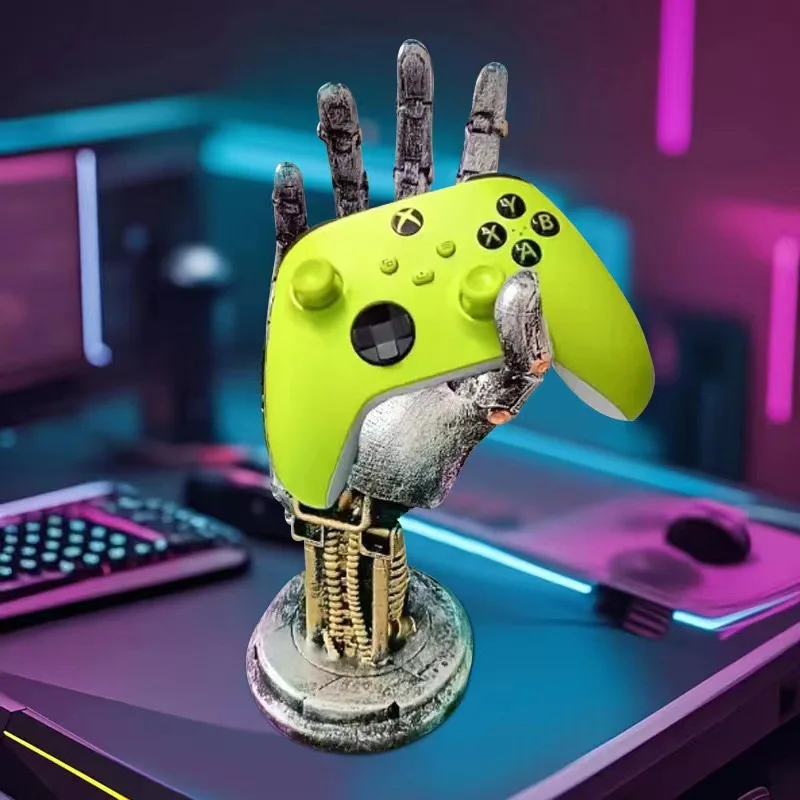 1pc Cyberpunk 3D Printed Game Controller Stand - Multifunctional Desktop Organizer, Suitable for Game Controllers and Mobile