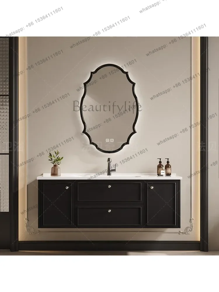 

French retro style ceramic integrated basin smart bathroom cabinet toilet wash basin washbasin cabinet