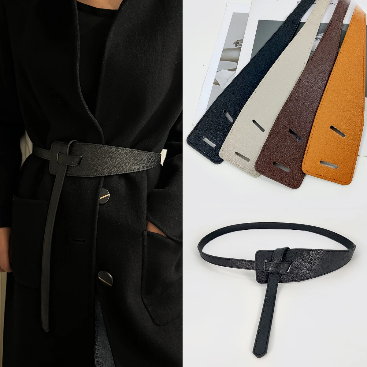 Fashion Belts For Women High Quality Knot Soft Pu Leather Long Waistband Female Wide Waist Coat Corset Belt Cummerbunds ﻿