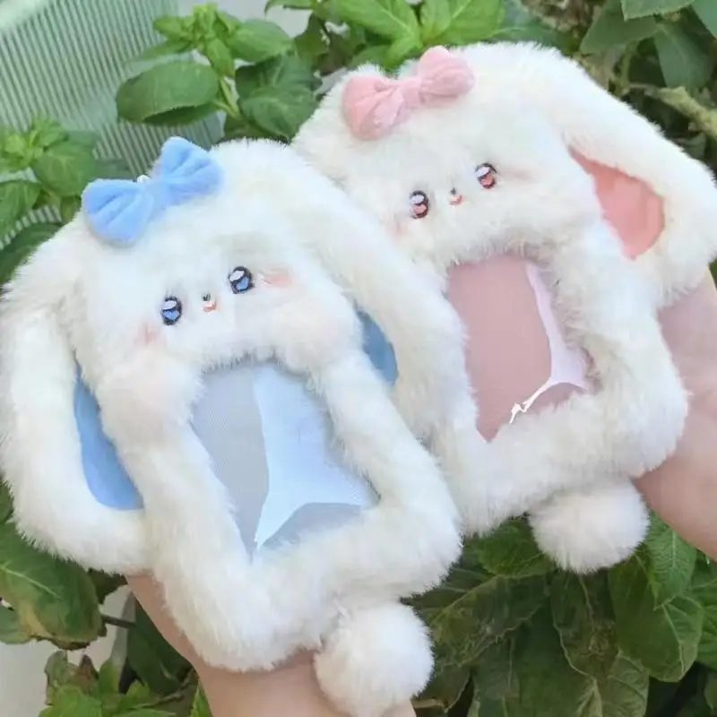 -1Pcs Soft Animal Design ID Credit Card Protector Sleeve Card Holder Cute Plush Rabbit Photocard Holder For School Supplies