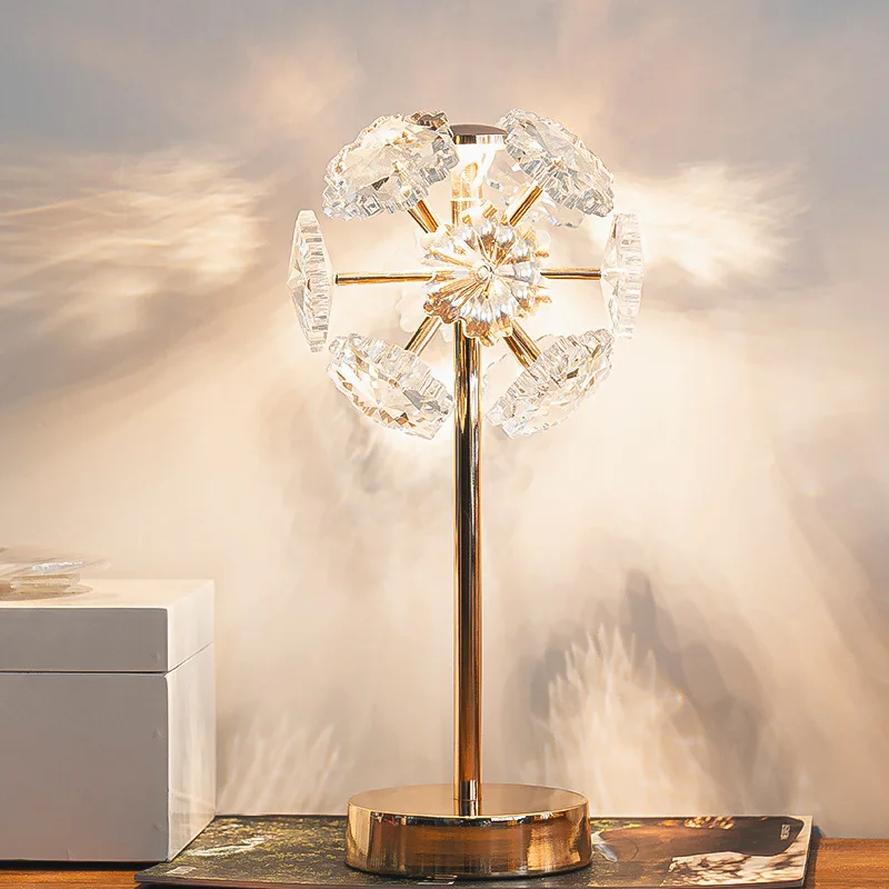

Modern crystal light luxury desk lamp bedroom bedside night lamp decoration Internet celebrity post-modern atmosphere lamp