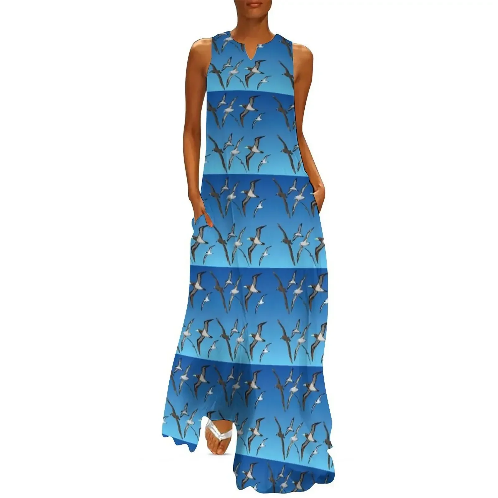 

Hawaiian Seabird Long Dress Dresses ladies dresses for women 2025 summer dresses for women 2025 Beachwear Dress