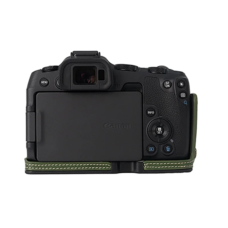 Étui en cuir PU pour appareil photo, peau grasse, sac demi-corps, protecteur de base pour IL EOS R8, ouverture de protection, housse astronomique avec dragonne