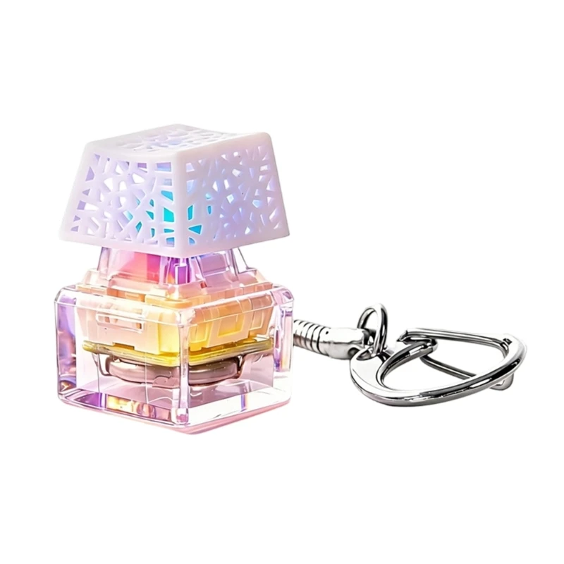 1PC Mechanical Keyboard Clicks Toy With Colorful LED Lights Switches Tester