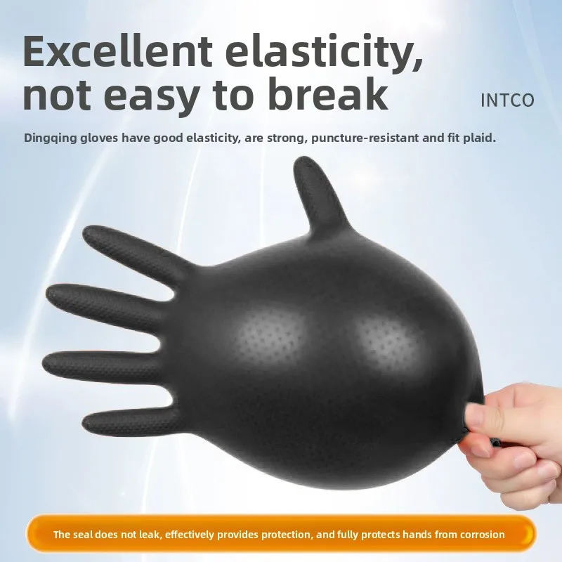 Auto Repair Factory Mechanical Repair Thickened Nitrile Gloves Disposable Car Washer Thick Durable Wear-resistant Oil-proof
