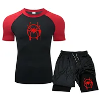 MMA Jiu Jitsu Bjj T-Shirts+Shorts Sets Rashguard For Men Boxing Jerseys Suit Gym Fitness Running Jogging Training Tracksuit