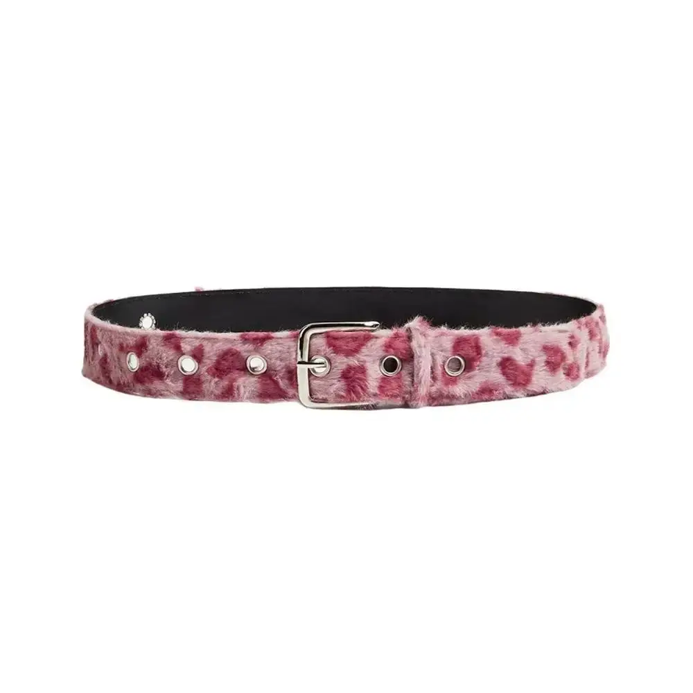 All-match Adjustable Leopard Print Belt Harajuku Korean Style Retro Y2k Belt Cloth Pink Trouser Decoration Clothing Accessories