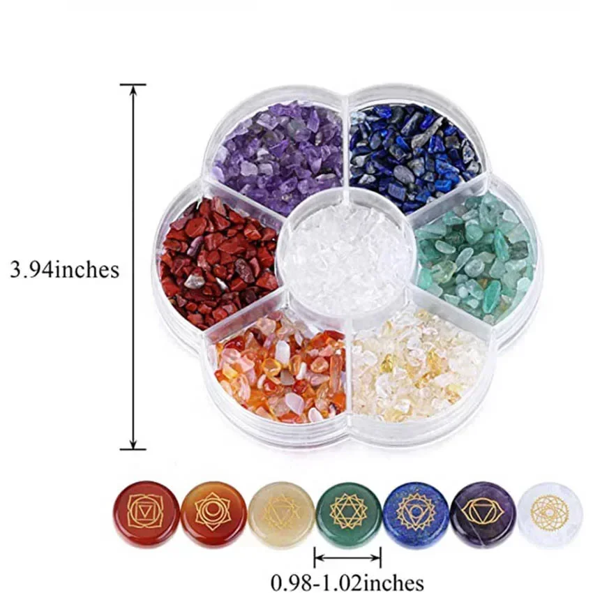 Zestaw kamieni leczniczych Reiki Chakra Crystal Wicca Crystal Stones Kit Polished Pocket Chip Reiki Spiritual Products Medytacja Prezent