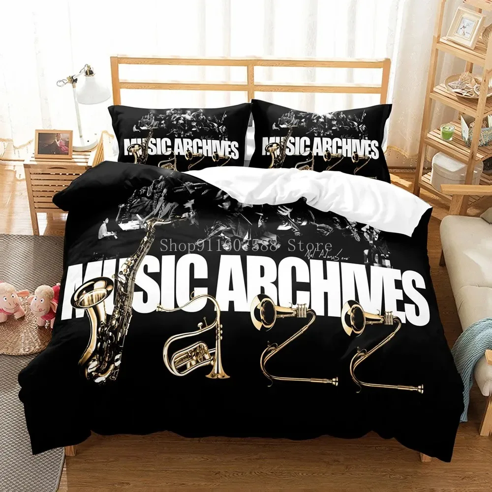 

Music Notation Pattern Duvet Cover Set 3D Printing Fashion Bedding Set Black Comforter Cover Microfiber Bedclothes