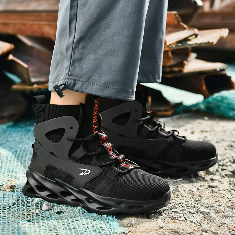 

Spring Autumn Men's Safety Shoes Steel Toe Anti Crush And Piercing Easy to Wear Anti Nail Stabbing Shock Absorption Anti Slip Co