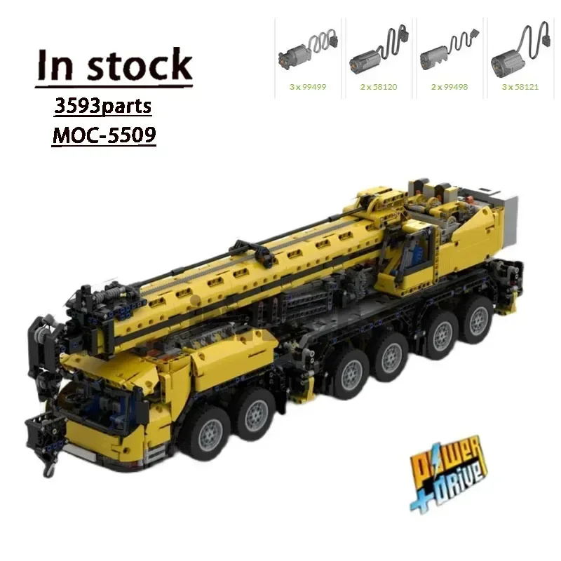 MOC-5509 GMK6400 Mobile Remote Control Crane Assembly Splicing Machine Building Block ModelMOC Creative Building Blocks Toy Gift