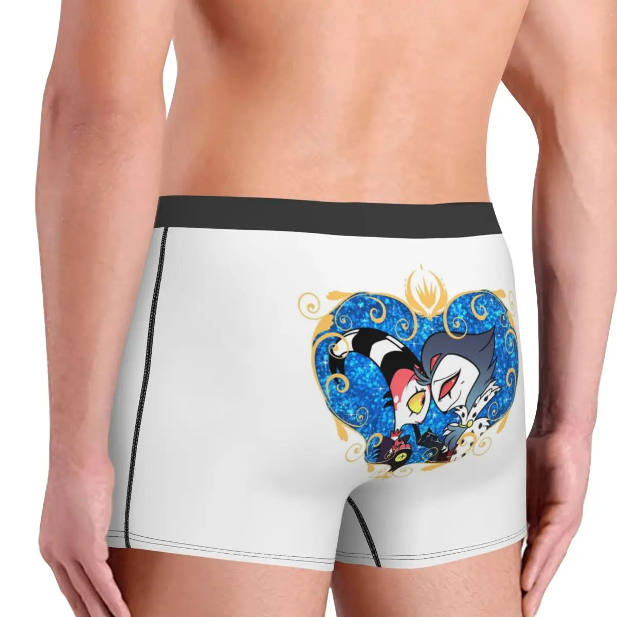 الملاكم السراويل السراويل Helluva Boss Stolas و Blitzo القلب الإطار سراويل الذكور ملابس داخلية مريحة ل أوم رجل صديقها