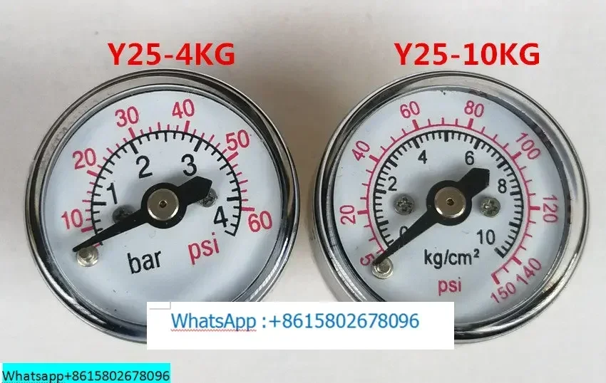 

25mm Axial Miniature Mini Pressure Gauge 4KG 2KG 10KG Display Air Water Pressure Gauge