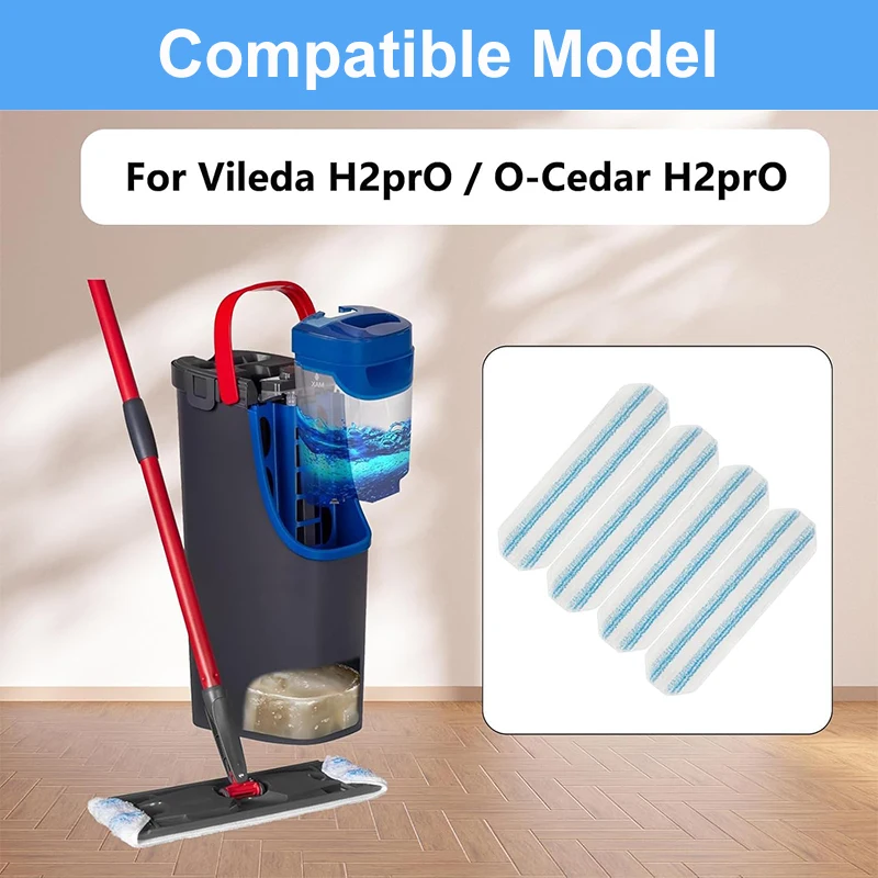 For Vileda H2prO / O-Cedar H2prO Flat  Mop Pad Rags Washable Reusable Microfiber Mop Pad replace Accessories