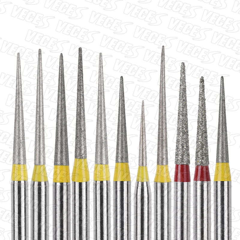 Foret à fraises diamantées dentaires de type TC, pièce à main à grande vitesse, outils de dentiste fins et extra fins, 1.6mm, 10 pièces