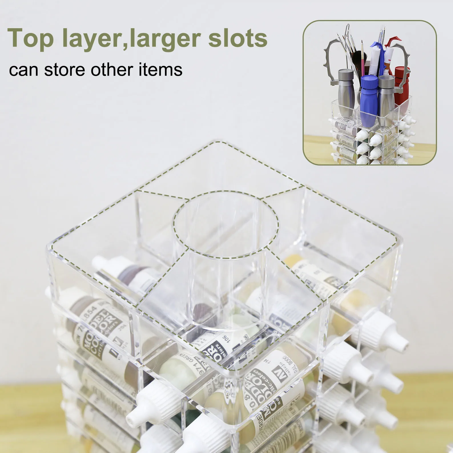 Evemodel 1pc Model Paint Organizer Pigment Bottle Spinning Rack Stand Holder Pigments Shelf SN02