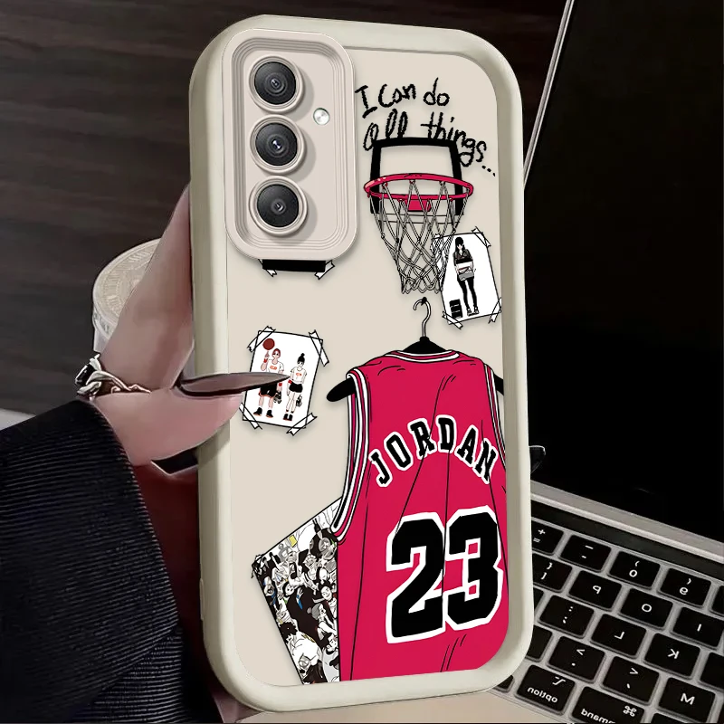 Cool Basketball Star Phone Case for Samsung Galaxy S24 S23 S22 S21 Ultra Plus FE A54 A34 A14 A73 A53 A33 5G Soft Silicone Cover