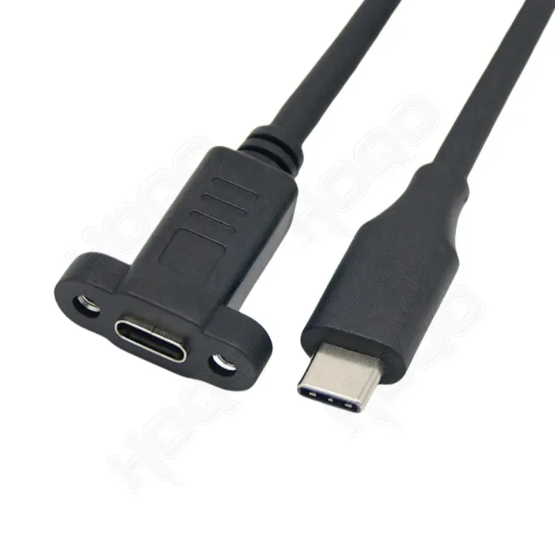 Przedłużacz USB C męski na żeński z otworem na śrubę Przedłużacz danych Przedłużacz USB 3.1 typu c ze śrubą do montażu panelowego — zdjęcie produktu 6