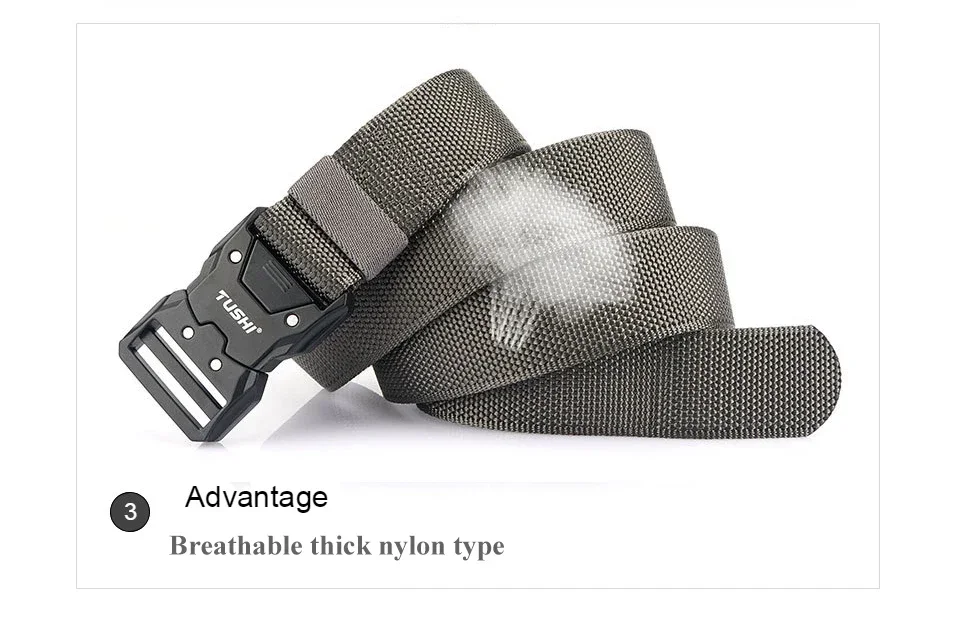 Quick Release Pluggable Metal Buckle Canvas Tactical Belt For Drilled Tough Nylon Belt For Men Durable Webbing Belts Training