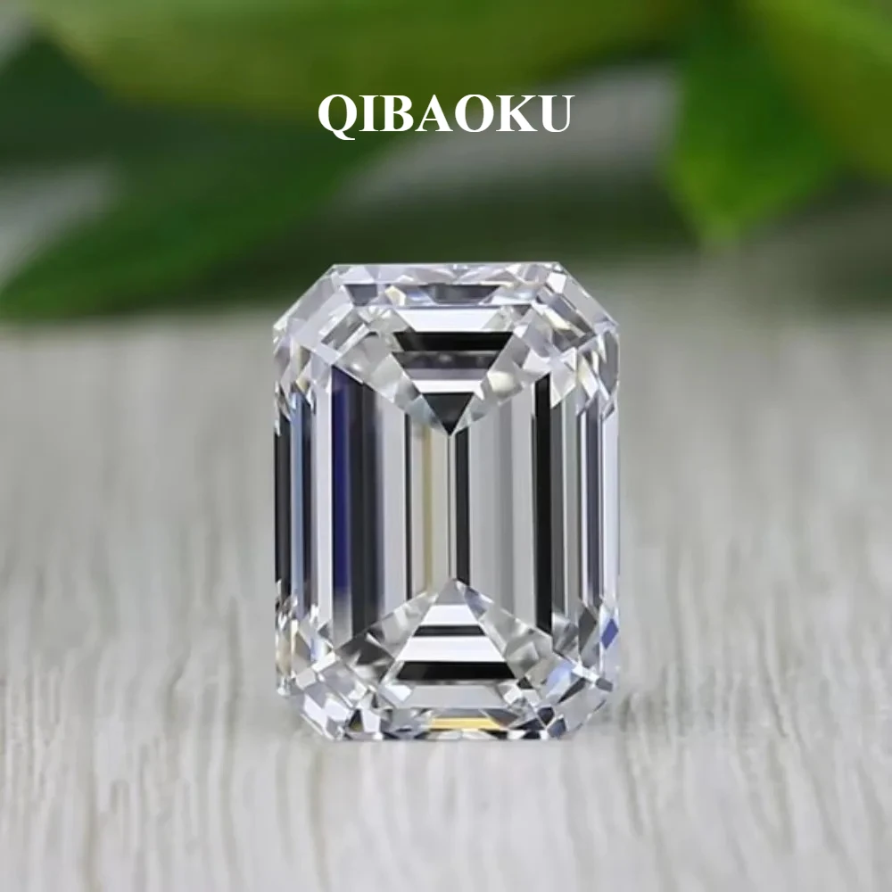 QIBAOKU Emerald Shape Lab Grown Diamonds IGI Certificate 1ct 1.5ct 2ct 2.5ct 3ct 5ct CVD HPHT Lab Created Diamond Wholesale 2026