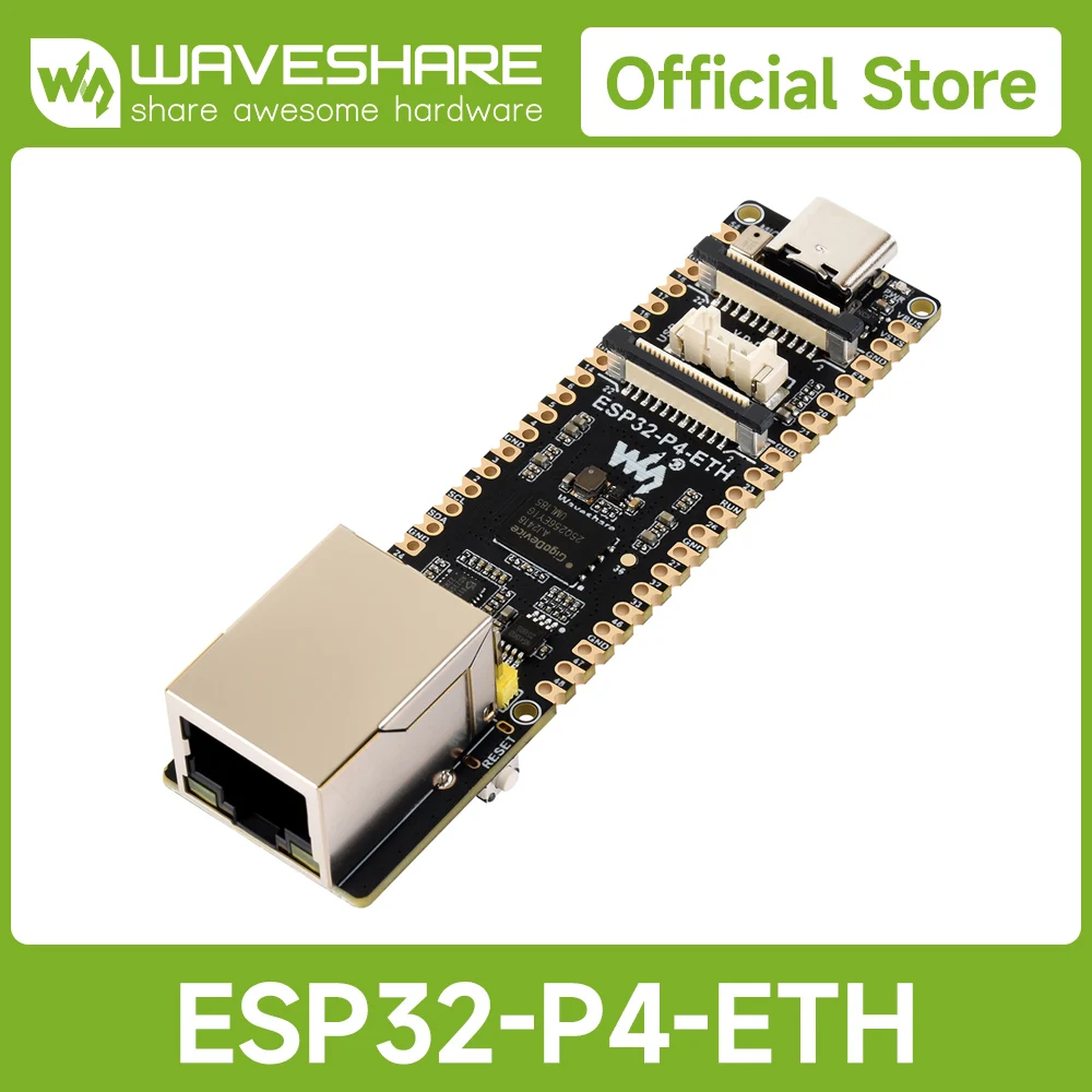 

Высокопроизводительная макетная плата Waveshare ESP32-P4-ETH, на базе ESP32-P4, с портом Ethernet RJ45 100 Мбит/с