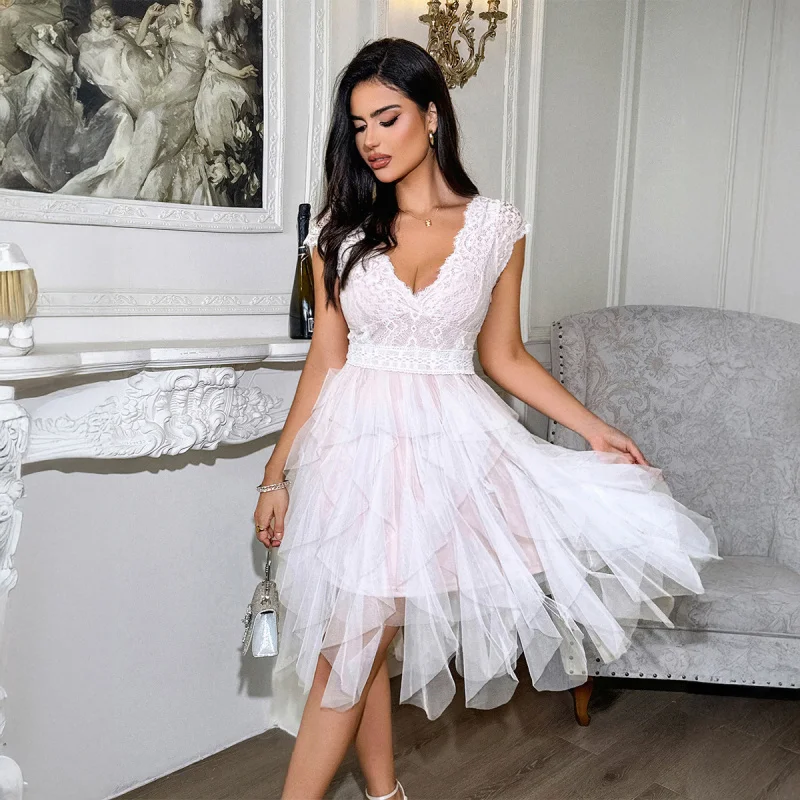 

Женское европейское и американское элегантное кружевное лоскутное длинное платье, осенне-зимнее модное повседневное платье макси