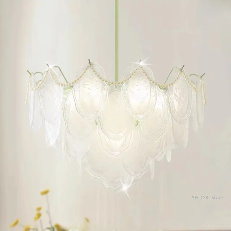 Linglan Crystal Pendant, French Light Luxury Artistic Lighting, Cream Style Romantic and Warm Design, Living Room Main Light