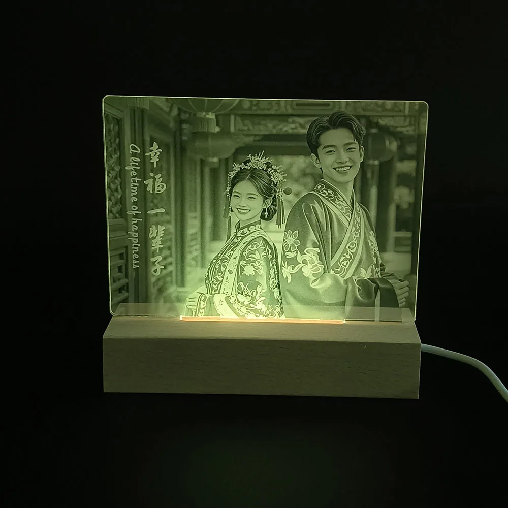 Personalized 3D Photo Lamp Custom Photo And Text Customized Valentine's Day Wedding Anniversary Birthday 3D Night Light Gifts