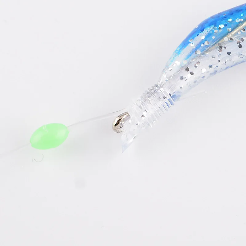 3pcs/Set Cluster Luminous Soft Lure Eel Sabiki Rigs String Hooks Lure Fishes Saury Squid Mackerel Scad Saltwater Fishing Tackle