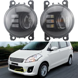 2PCS Car Double LED Fog Lights Assembly Headlights Lamp With Lens For Suzuki Ertiga 2014~2019 2020 2021 DRL 12V Signal Light