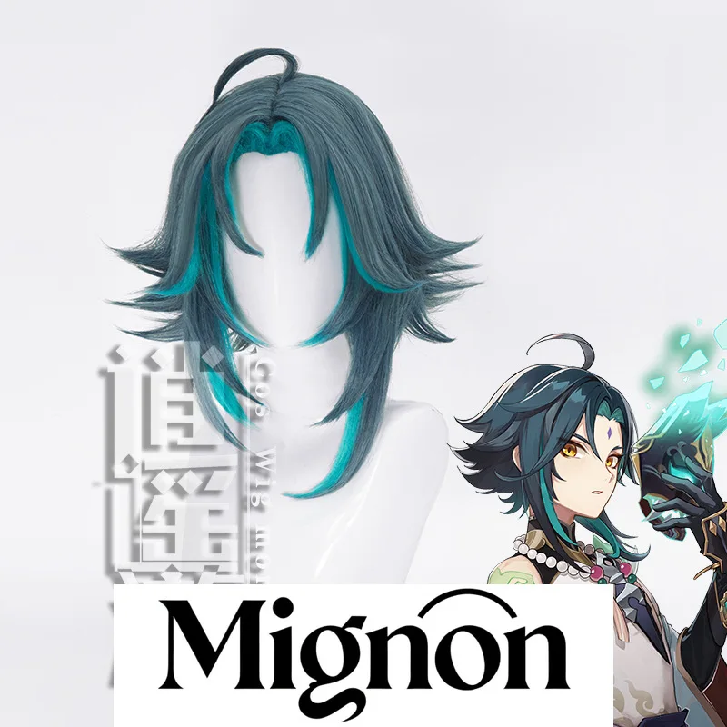 

Genshin Impact Xiao Косплей Парик Двухцветная имитация кожи головы Версия Подарок на Хэллоуин