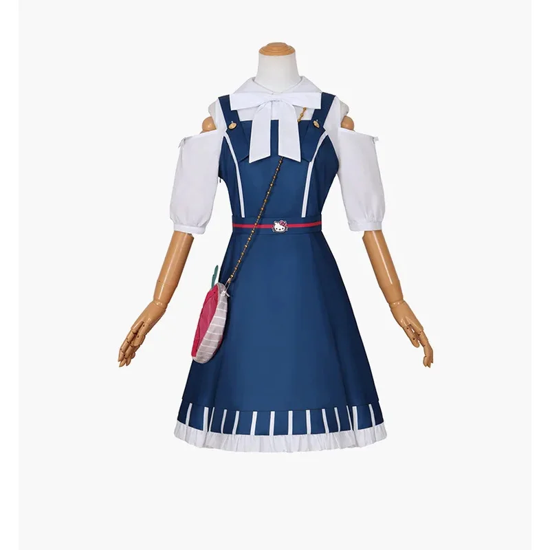 Vestido de princesa de moda de Anime Miku, disfraces de Cosplay, conjunto de falda de uniforme azul y blanco para chica Miku, disfraces de actuación de Halloween para mujer