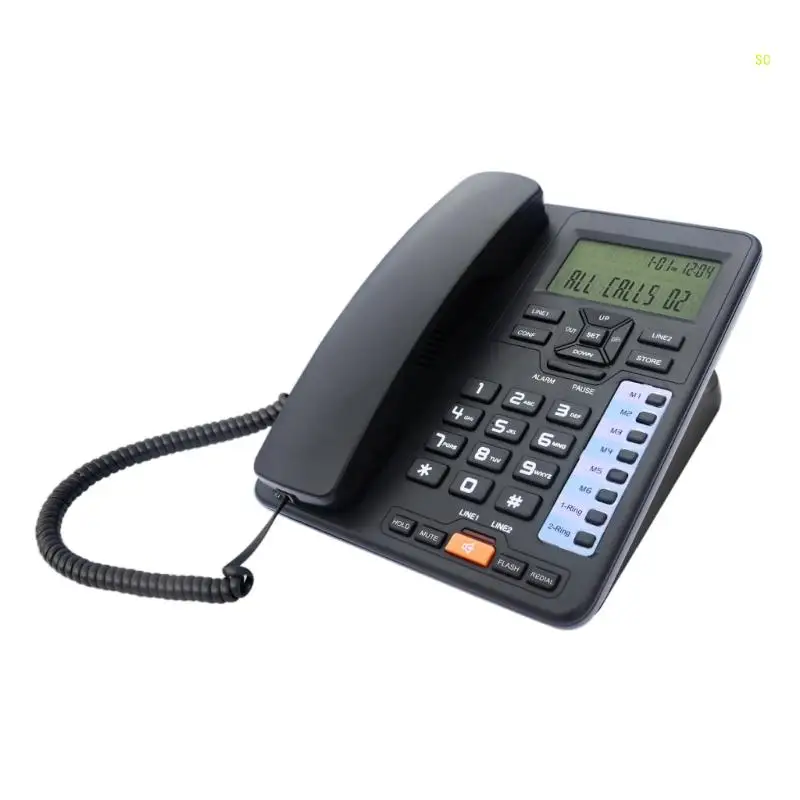 6400 Fixed Telephone 2-LINE Home Office Corded Landline Phone with CallerID Dropship