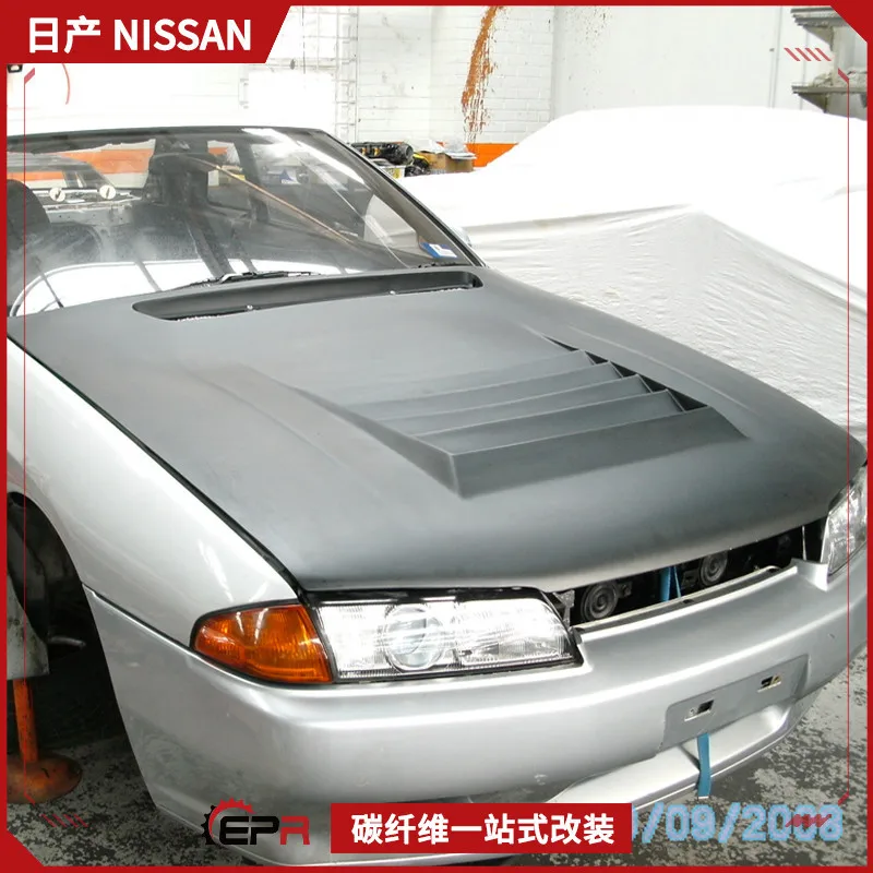 

Подходит для Nissan Modified Skyline GTR R32, капот двигателя из углеродного волокна, пористая головка DMAX