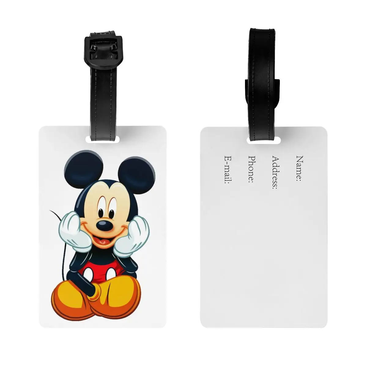 Etiqueta personalizada de Mickey Mouse para equipaje, cubierta de privacidad, etiqueta de identificación