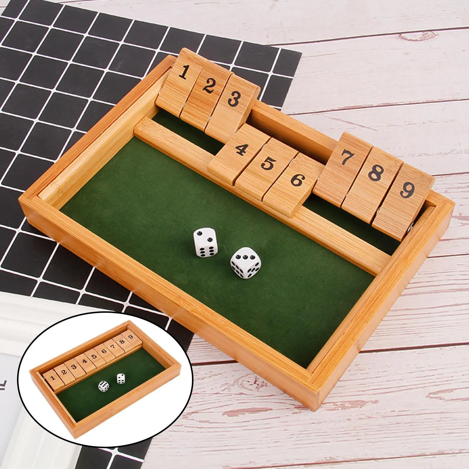 Classic Flop Game Digital Number Game Dice Gift Wooden for Home Party Ktv