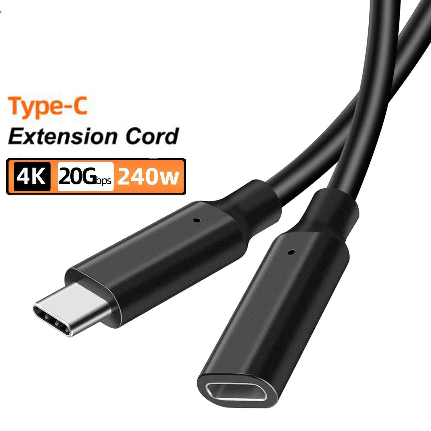 Przedłużenie 240W USB C kabel USB 3.2 Gen2 męskie do typ żeński C przedłużacz 4K 20Gbps kabel Adapter krótka linia 0.2m 0.4m 0.5m 5m