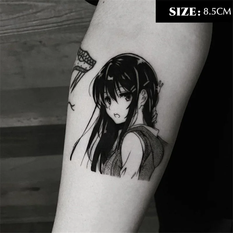 Rascal Does Not Dream of Bunny Anime Temporary Tattoos Cartoon Body Art Waterproof Fake Tattoo Sticker Tattoo