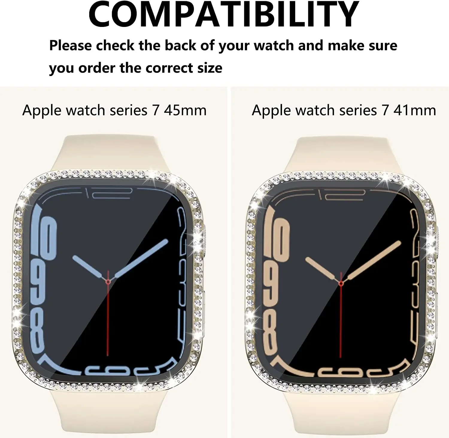 Vidrio + cubierta de reloj para Apple Watch 45mm 41mm 40mm 44mm 38mm 42mm funda ostentosa Protector de parachoques de diamante para iwatchSE 9 8 7 6 5 4 3 2