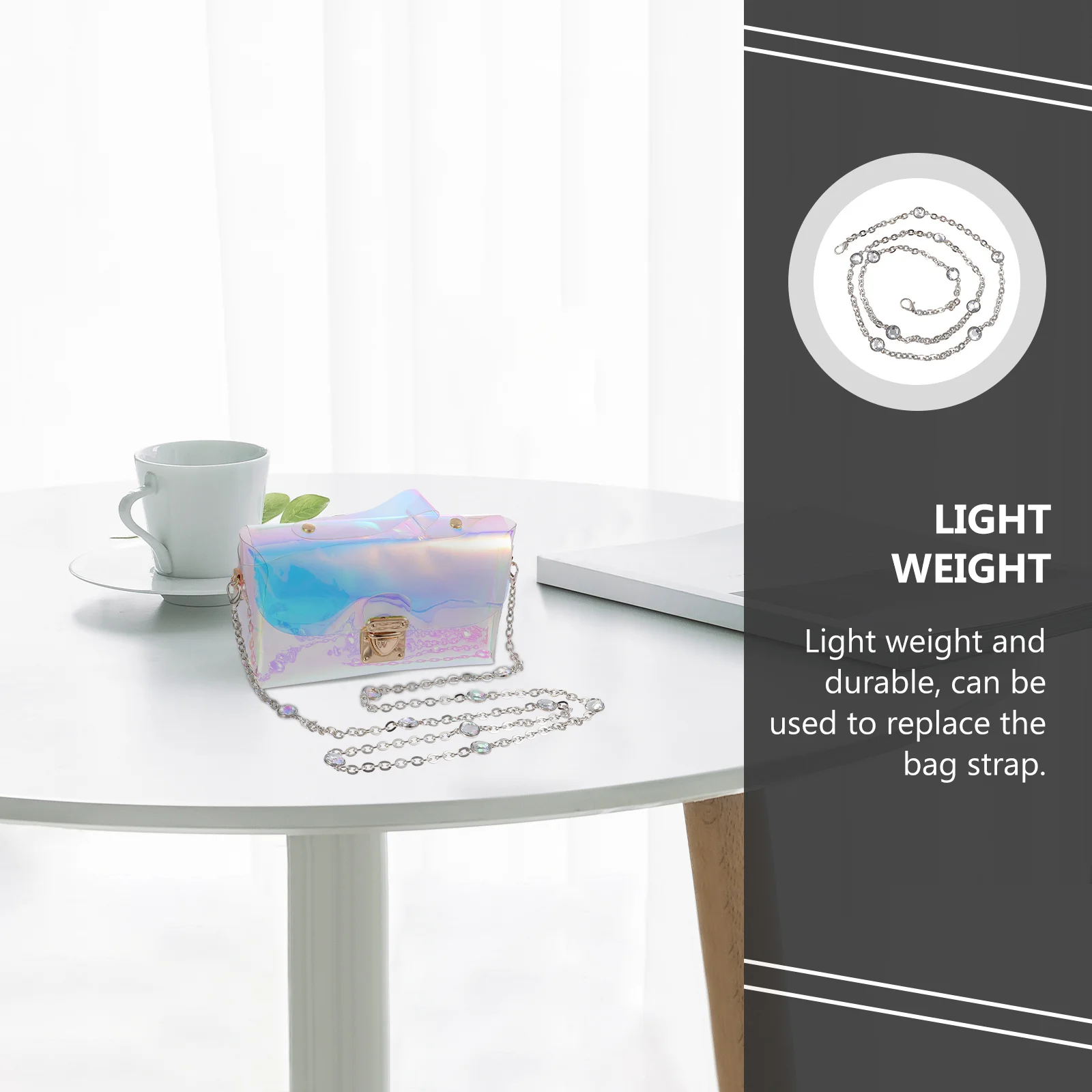 أشرطة كتف معدنية يمكنك صنعها بنفسك من أحجار الراين وإكسسوارات بديلة براثن بمقبض خفيف الوزن ومتين وسلسلة هدايا عصرية كريستالية #3