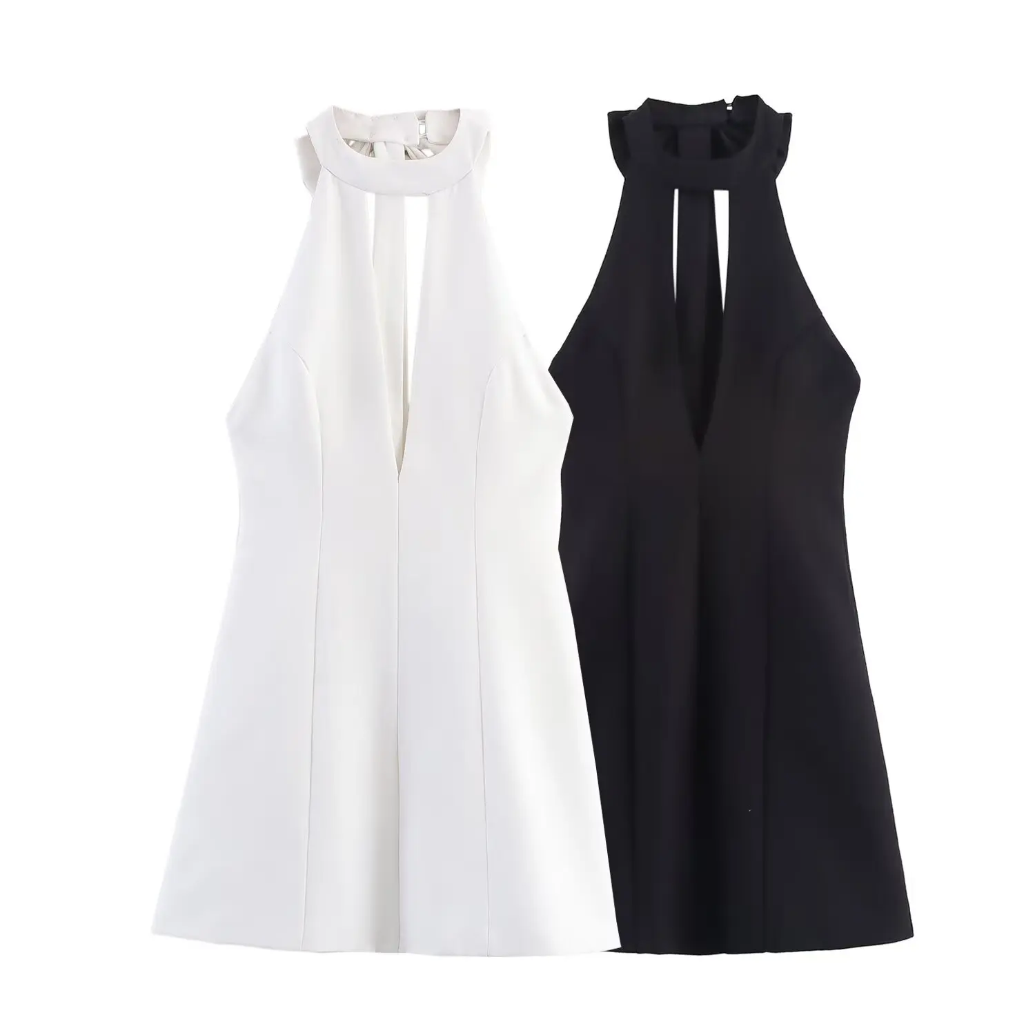 

2025 summer new A-line skirt high waist sleeveless commuter long skirt